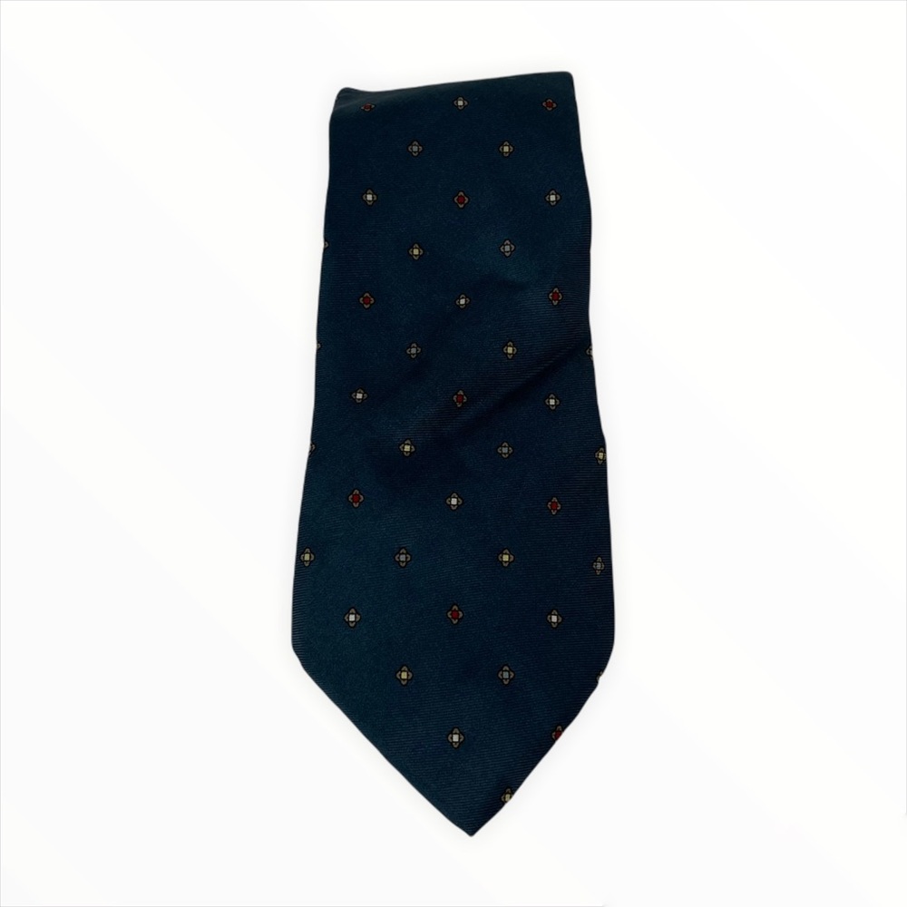 Vintage Christian Dior ALL SILK Blue Tie Patterned Classic Mens